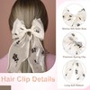 STSTR 2Pcs Large Hair Bow Clips, Silk Yarn Ribbon Bow