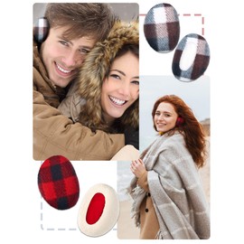 Geyoga 4 Pairs Bandless Ear Muffs Fleece Ear Muffs Thick Winter Ear Covers Cold Weather Ear Warmer for Women