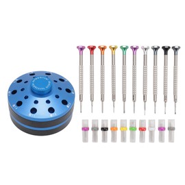 10pcs Professional Slotted Screwdriver Kit Multi Size Precision Screwdriver Set with 20pcs Blades for Eyeglasses Grey