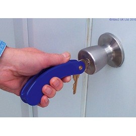 Key Turner Mobility Aid; Increased Leverage Holds 3 Keys; Heavy Duty Plastic Curved Handle; Ideal for Those Suffering from Arthritis and Have a weak Grip.