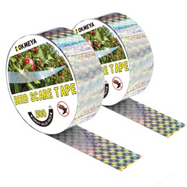 KOKMEYA Bird Scare Tapes 500FT*2 Reflective Flash Tape for Birds, Bird Scare Device Double Side Ribbon Scare Birds Away for House, Garden, Yard, Orchard, Patio, Outdoor