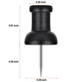 100Pcs Wood Push Pins, Thumb Tacks for Decorative, Wooden Pins and Tacks, Cork Board Thumbtacks, Cute Thumbtack for Wall and Bulletin Board, Map Pins