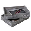 MyGift Ash Gray Wood Stackable Paper Tray Organizer for Desk,