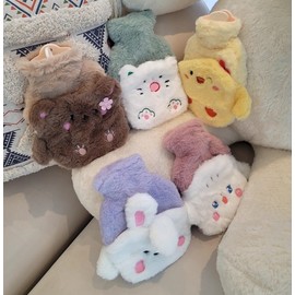CNT thermal water bag, abdominal compress, hot water pack, hot pack, winter compress, waist and neck Character green (cute cat)
