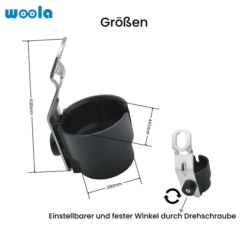 Woola Trailer Plug Holder, 1 Piece Attachment Black Plug Holder