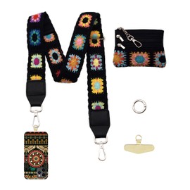 Tagbilang Phone Lanyard Crossbody Strap， Clip And Go Strap for Phone With Wallet, Black, 1.5