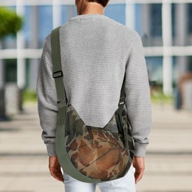 Basketball Mesh Bag - Soccer Ball Net Bag Breathable Volleyball Holder - Sport Equipment Storage Net Reusable Single-Shoulder Pack for Basketball Football