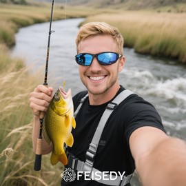 FEISEDY 3 Pack Polarized Sports Sunglasses for Men, Wrap Around Frame, UV400 Protection, Fishing Driving Cycling B2674