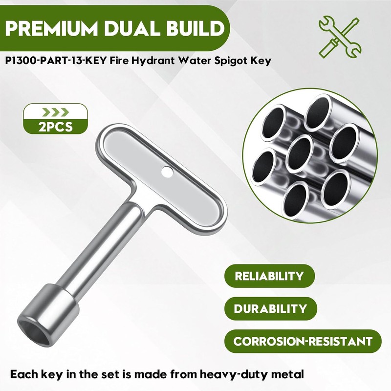 P1300-PART-13-KEY Fire Hydrant Water Spigot Key for Wall Hydrant/Outdoor