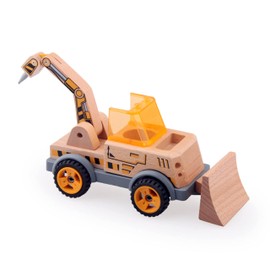 Udeas Convertible excavator wooden toy, children's toy from 3 years, construction vehicle toy