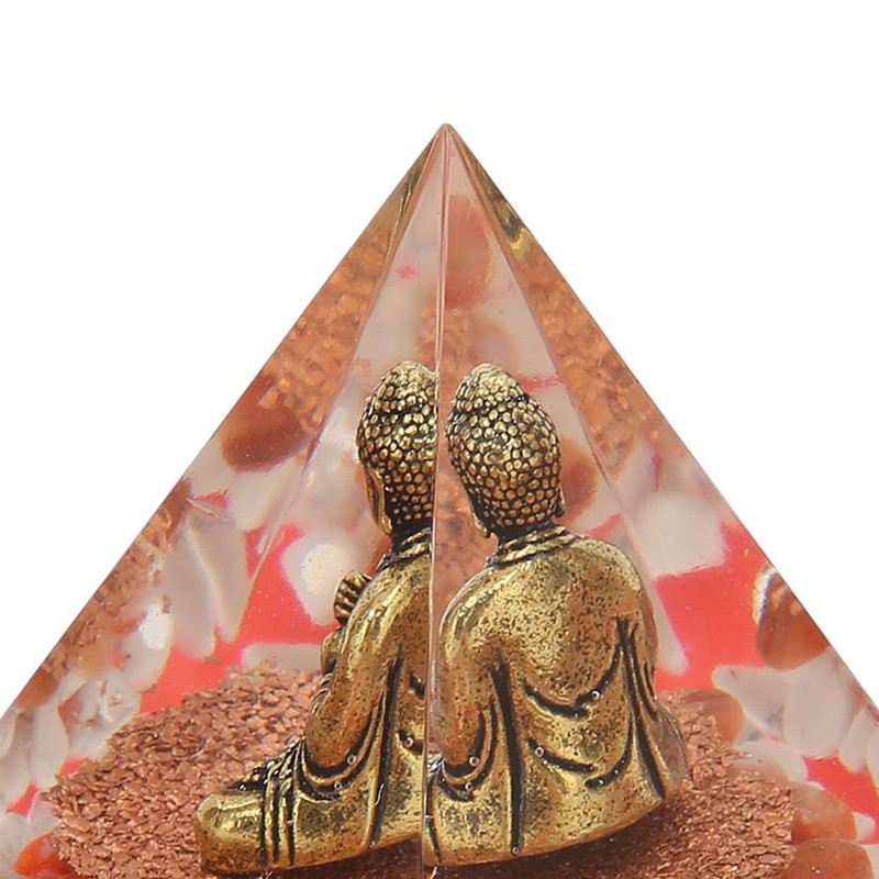 Crystal Pyramid Buddha Epoxy Energy Stone Handicraft for Household Decoration