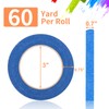 KICNIC Premium Blue Painters Tape 3 Rolls, 180 Yards Total,