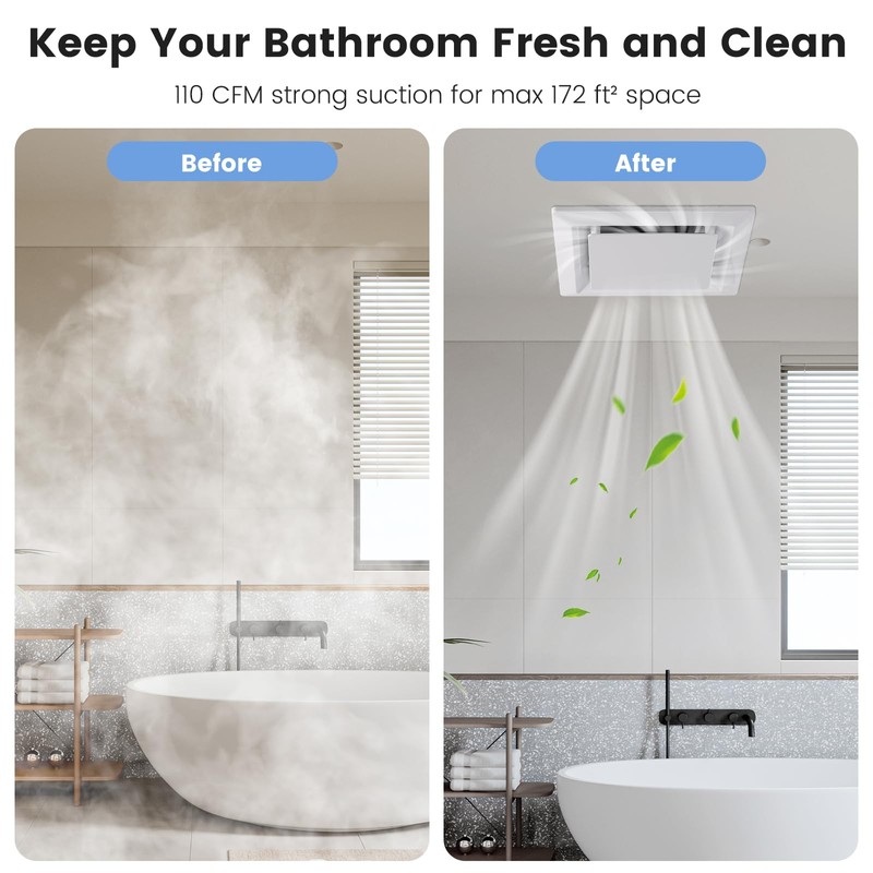 Roodike Bathroom Exhaust Fan for Ceiling Mount, Household Bath Vent