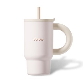 Carote Tumbler, 24.4 fl oz (720 ml), Vacuum Insulated, Heat Insulated, 2-Way (Straw Included, Direct Drinking), Dishwasher Safe, Wide Mouth, Easy to Clean, Handle Included, Comfortable Grip, BPA Free