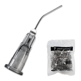 27 Gauge Grey Dental Pre Bent Flow Dispensing Needle Etch Tips - Bag of 100 Applicator Tips by PlastCare USA