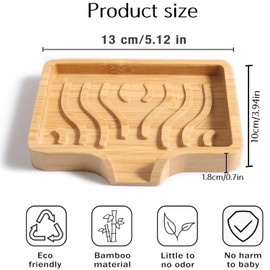 Bamboo Soap Dish Holder Tray, 1Pc Natural Wooden Soap Tray with Drainage,Bamboo Soap Dish Soap Holder, Wood Bar Soap Saver Self Draining Soap Case, Wood Bar Soap Holder for Shower