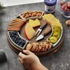 Shanik Acacia Wood Lazy Susan Cheese Board – Rotating Serving