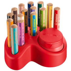 Premium Placemats - STABILO Woody 3 in 1 - Pack of 15 - 10 x STABILO Woody 3 in 1, 2 x STABILO Woody 3 in 1 Pastel, 3 x STABILO Woody 3 in 1 Duo, 1 x Can Sharpener, 1 x Placemat
