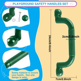 6 Pcs Kids Swingset Handle Plastic Playground Safety Handles Outdoor Playset Grab Handles for Boys Girls Play House Swing Set, 3 Colors (Color Set 1)