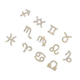 Outanaya 24pcs Shiny Rhinestone Nail Art Charms Manicure Decorations for Nail Designs Elegant Zodiac Ornaments for Art Enthusiasts