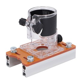 Aluminum Alloy Trimming Machine Cover with Clear Cover, Slot Plate Locator for Accurate Positioning, Woodworking Trimmer Router Base Compatible with Makita Router