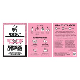 PEACE OUT Skincare Puffy Eyes, Biocellulose Under-Eye Mask, Minimize Puffiness & Tired Eyes with Caffeine and Niacinamide, Under Eye Patches for Dark Circles, 6 pairs