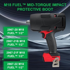 49-16-2967 Mid-Torque Protective Boot for M18 Fuel 1/2" Impact Wrench Protective Boot for Milwaukee M18 Fuel 2967-20 2967-21B 2967-21F 2967-22 Wrench Black Assembly Accessories