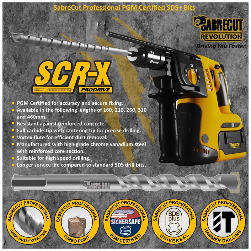 3 x SabreCut SDSD12_3 12mm x 310mm PGM Approved SDS