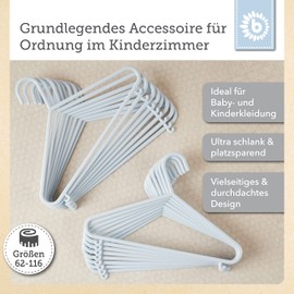 Bieco Children's Coat Hangers, Plain Colours, Packs of 8/16/32