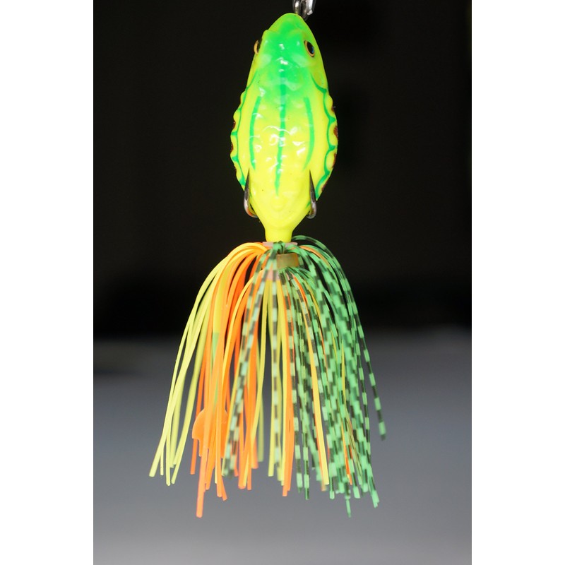 FISHIN ADDICT Frog top surface weed-less fishing lure MARDI GRAS