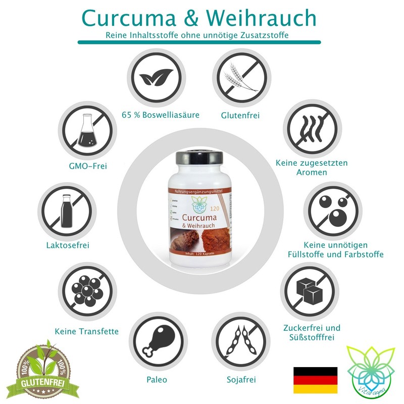 Vita Ragna Turmeric and Frankincense 120 caps Quality Product with Turmeric
