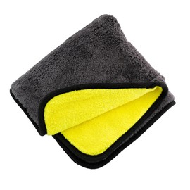 BULLETPROOF ELEMENTS® Polishx Microfibre Cloth 40 x 40 cm 800 gsm Car Cleaning Cloth Two-Tone Grey Yellow Neon