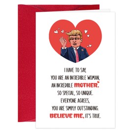 DISJOURNEY Funny Mothers Day Cards - Trump Mothers Day Cards for Mom Grandma,Funny Birthday Cards for Daughters and Sons for Mom - AN INCREDIBLE MOTHER