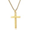 Stainless Steel 18K Gold Plated Cross For Men/24 Inch Plain