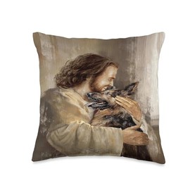 Jesus Painting The Life Of Jesus German Shepherd Throw Pillow