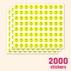 2000 Pack - 0.5" Smiling Happy Smile Face Stickers, Yellow