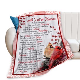 Red Cardinal Blanket Heaven Cardinal Decor Throw Blanket Gifts for Girls Boys As I Sit in Heaven Couch Bedding Super Warm Soft Plush Lightweight Fleece Flannel Blanket for Kids Adult Men Women 50"X40"
