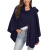 Moss Rose Womens Large Cross Front Poncho Sweater Wrap Topper