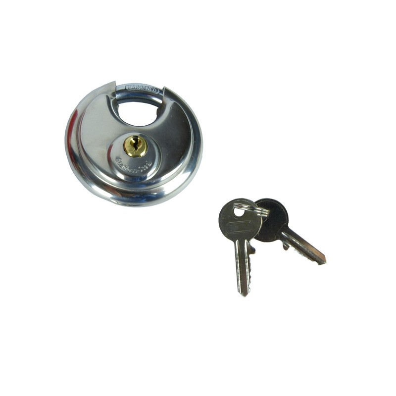Round Discus Padlock 2 Keys 70mm Disc Heavy Duty Outdoor