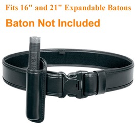 Molded Expandable Baton Holder Holds 16-Inch or 21-Inch Expandable Baton (Black Plain Artificial Leather)