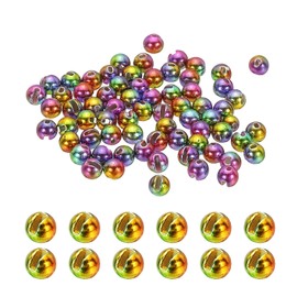PATIKIL Fly Tying Tungsten Beads, 70 Pcs 4.6mm / 0.18 Inch Tungsten Slotted Bead Round Ball for Fly Tying Jig Hooks Fishing Materials, Rainbow Color