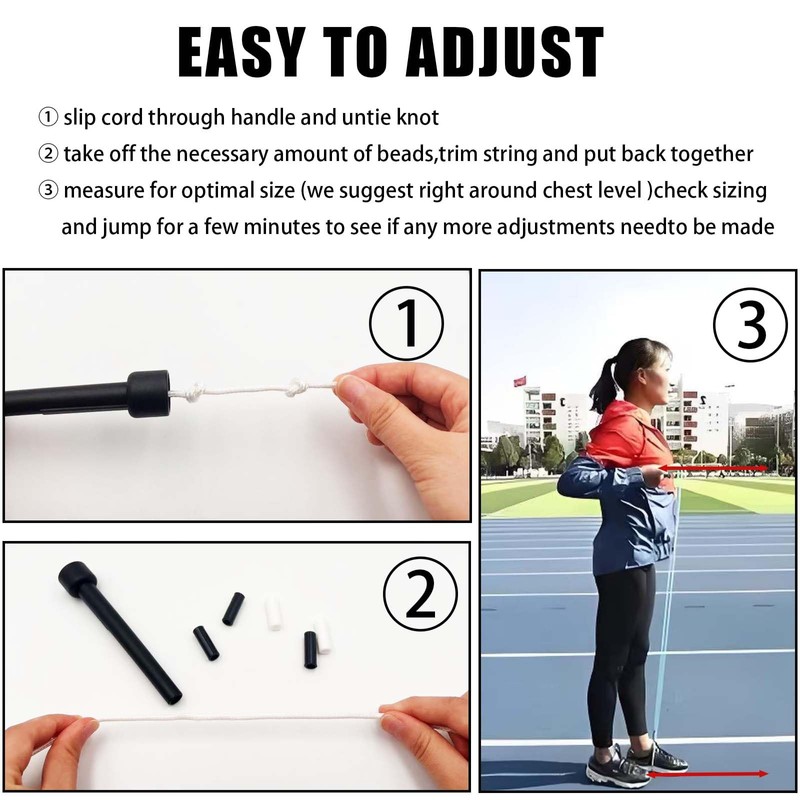 Tangle-Free Beaded Jump Rope with Unbreakable Handles Enjoy Smooth Spins