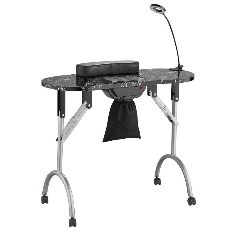 R&D Hardware Portable Manicure Table with Electric Dust Collector -