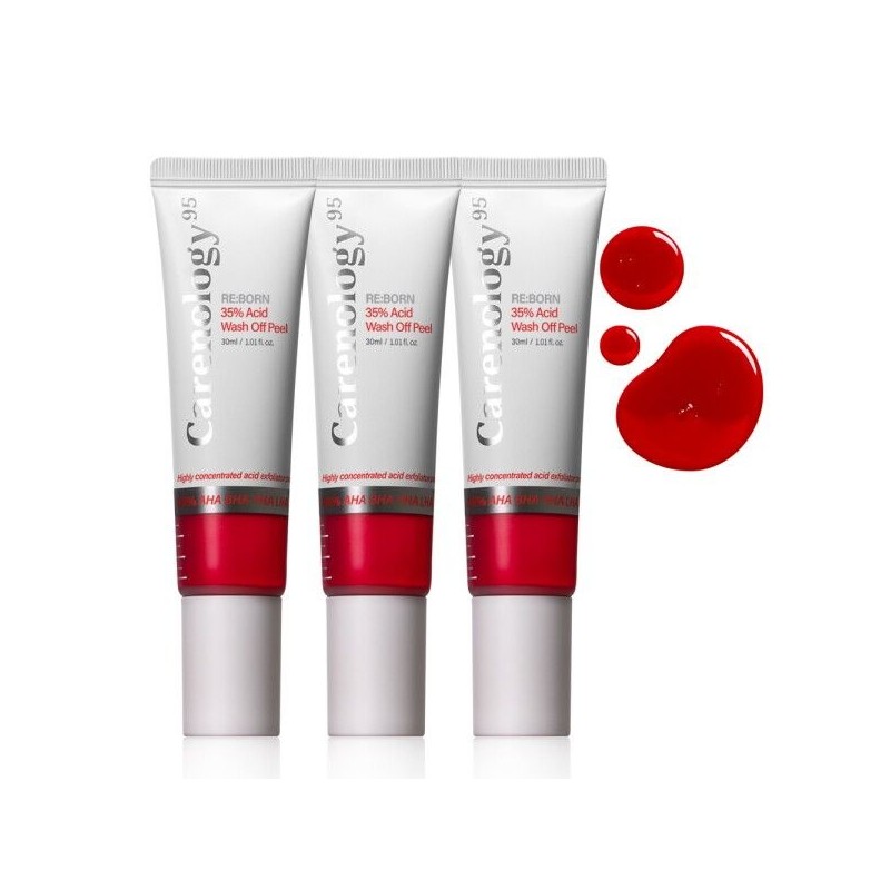 Carenology [케어놀로지] 리본 35% 애씨드 워시오프 필 30ml 3개 /