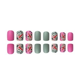 Christmas Press on Nails Short Square Fake Nails Grey Green Pink False Nails Matte Acrylic Nails Snowman Stick on Nails Cute Glue on Nails Winter Artificial Fake Nails for Women Girls Xmas Manicure