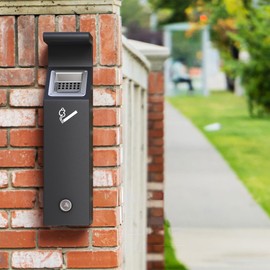 lukar Wall Mounted Trash Receptacle with Lock, Commercial Trash Can Collector Container for Yard, Garden, Office, Restaurant, Hotel, Bar