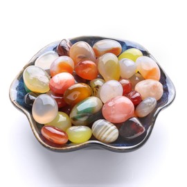 Decorative Rocks Colored Pebbles Polished Agate Stones Healing Crystal Glass Marbles for Plants Vase Fillers Outdoor Garden Landscaping Crafts Pots Indoor Fish Tank Gifts Reiki Witchcraft Meditation