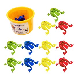 jojofuny 12 Piezas de Juguete de Rana Vintage Estilo nostálgico Rana Animal Saltar al Juego de Cubo Educativo temprano Relleno de Bolsas de Regalo para niños de Colores Mixtos
