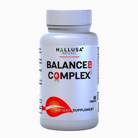 HALLUSA NATURAL B-Complex - Women and Men - Vitamin Supplement - Energy and Immune Support - 60