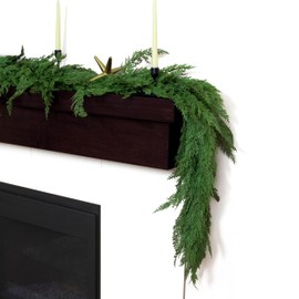 72" Cedar Pine Garland - Extra Full 6 Ft Realistic Cedar Christmas Garland with 200 Tips, Faux Green Cedar Garland, for Mantel, Dining Table, Staircase, Home Indoor Outdoor Christmas Decorations